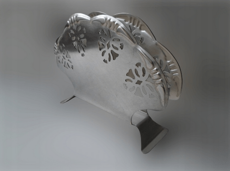 posrebrzany serwetnik art deco