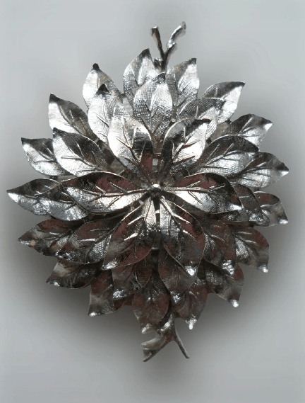 PRL DUŻA BROSZKA W KSZTAŁCIE LIŚCIA - obrazek 2