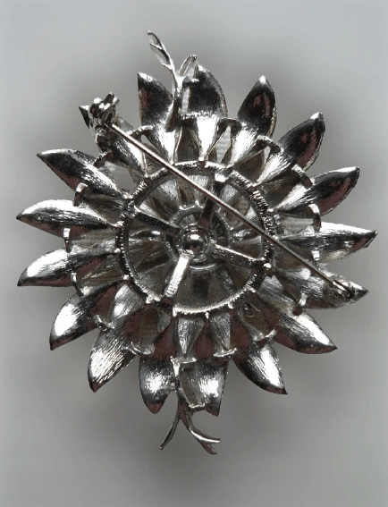 PRL DUŻA BROSZKA W KSZTAŁCIE LIŚCIA - obrazek 3