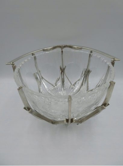 secesja - posrebrzana cukiernica