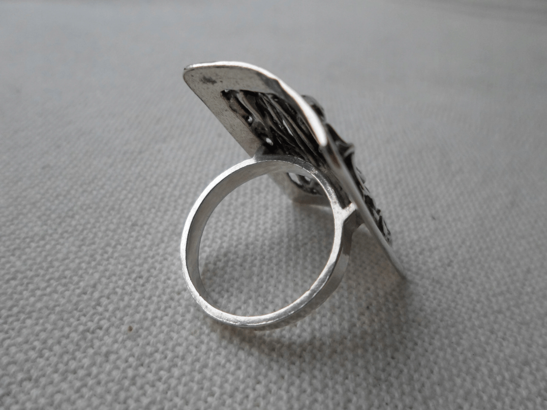 POLSKA BIŻUTERIA RETRO PIERŚCIONEK SREBRO 925 - obrazek 5