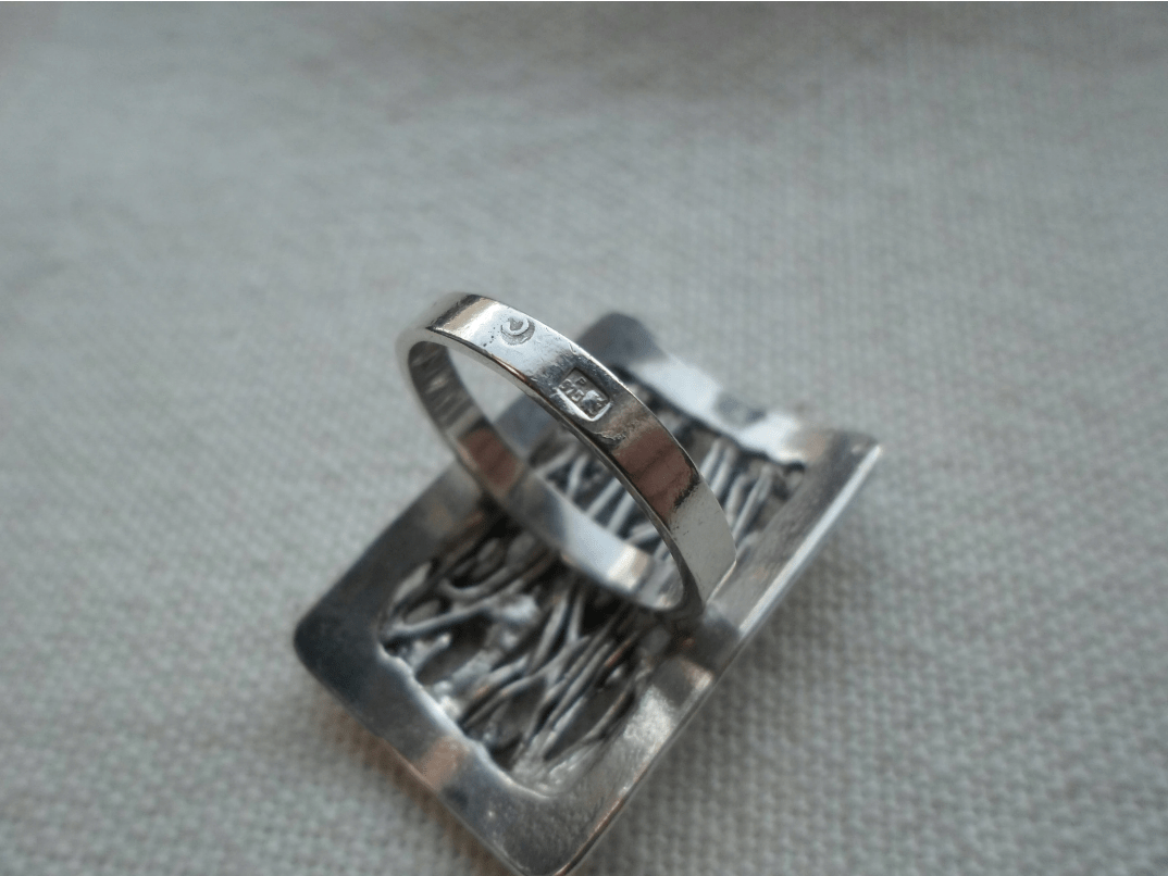 POLSKA BIŻUTERIA RETRO PIERŚCIONEK SREBRO 925 - obrazek 8