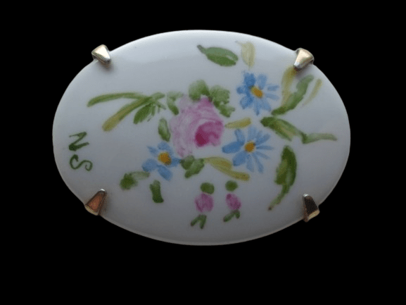 broszka ręcznie malowana, retro, styl retro, moda retro, vintage, styl vintage,