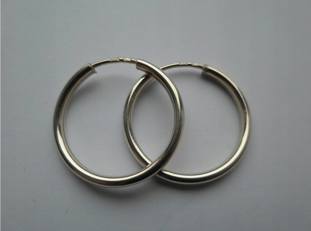 srebrne kolczyki z PRL-u