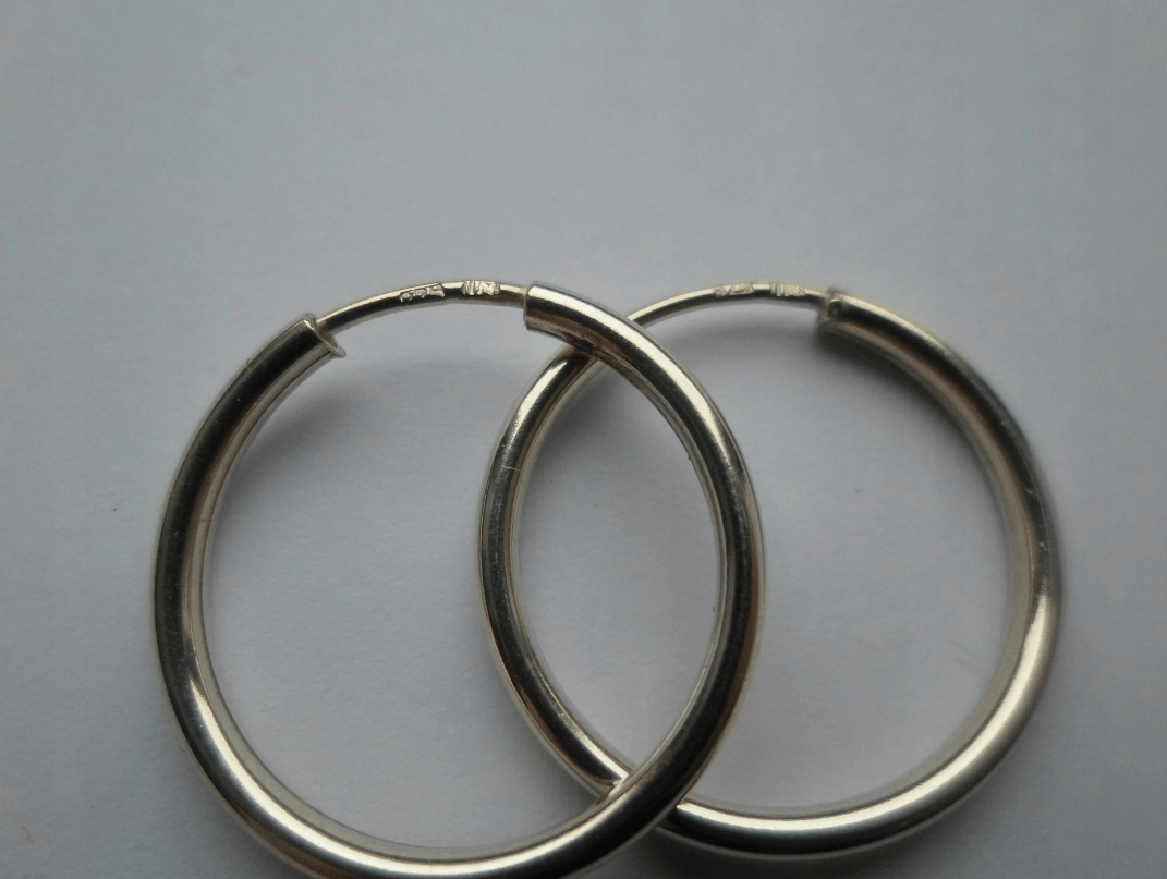 KOLCZYKI Z PRL-u W KSZTAŁCIE KOŁA SREBRO (1) - obrazek 2