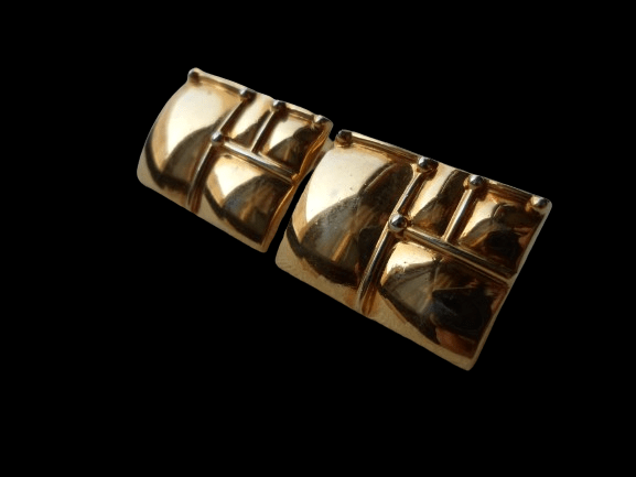 DUŻE POZŁACANE SPINKI DO MANKIETÓW Z PRL-u - obrazek 2