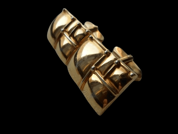 DUŻE POZŁACANE SPINKI DO MANKIETÓW Z PRL-u - obrazek 3