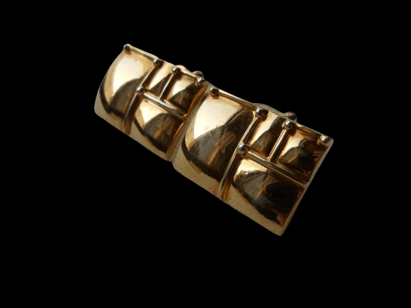 DUŻE POZŁACANE SPINKI DO MANKIETÓW Z PRL-u - obrazek 6