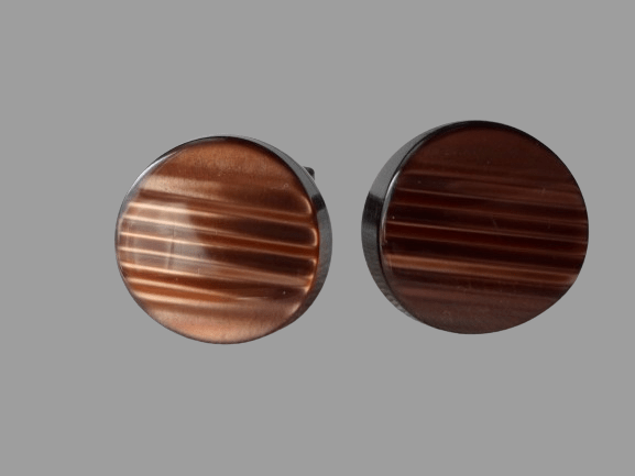 brązowo-perłowe spinki do mankietów