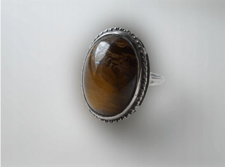 PIERŚCIONEK Z TYGRYSIM OCZKIEM SREBRO - obrazek 3