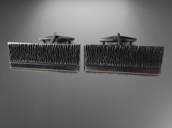 RETRO INSPIRACJE SREBRNE SPINKI DO MANKIETÓW W STYLU LAT 60-tych - obrazek 4