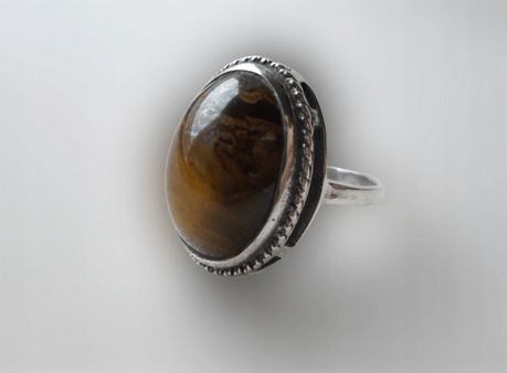 PIERŚCIONEK Z TYGRYSIM OCZKIEM SREBRO - obrazek 4