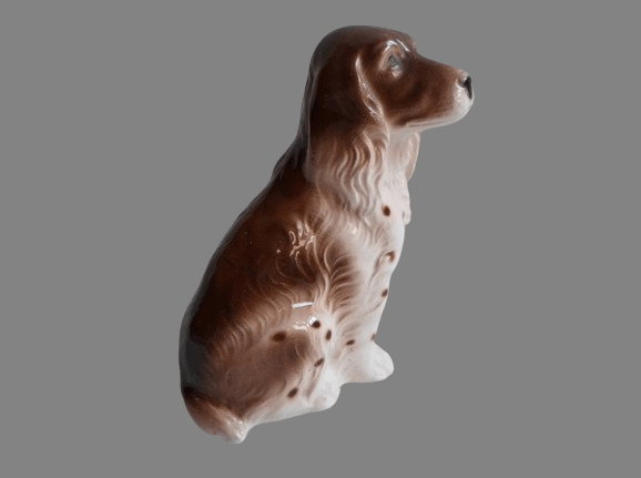 SYGNOWANA FIGURKA PIESKA Z PORCELANY ANTYK - obrazek 3