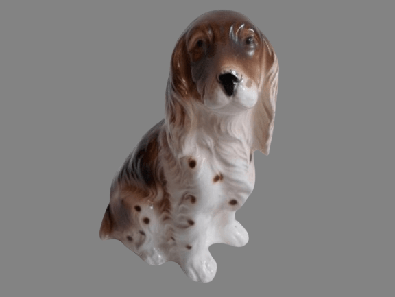 SYGNOWANA FIGURKA PIESKA Z PORCELANY ANTYK - obrazek 4