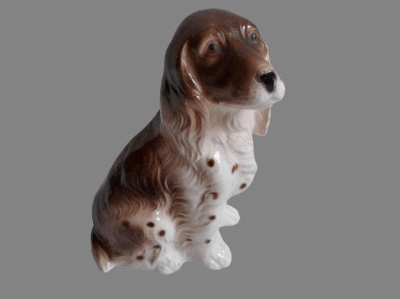 SYGNOWANA FIGURKA PIESKA Z PORCELANY ANTYK - obrazek 6