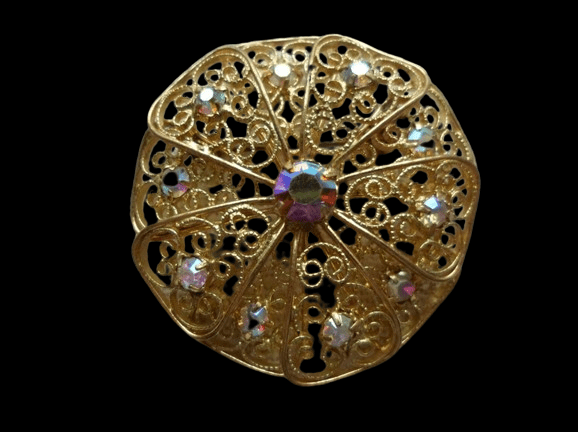 pozłacana broszka z prl-u