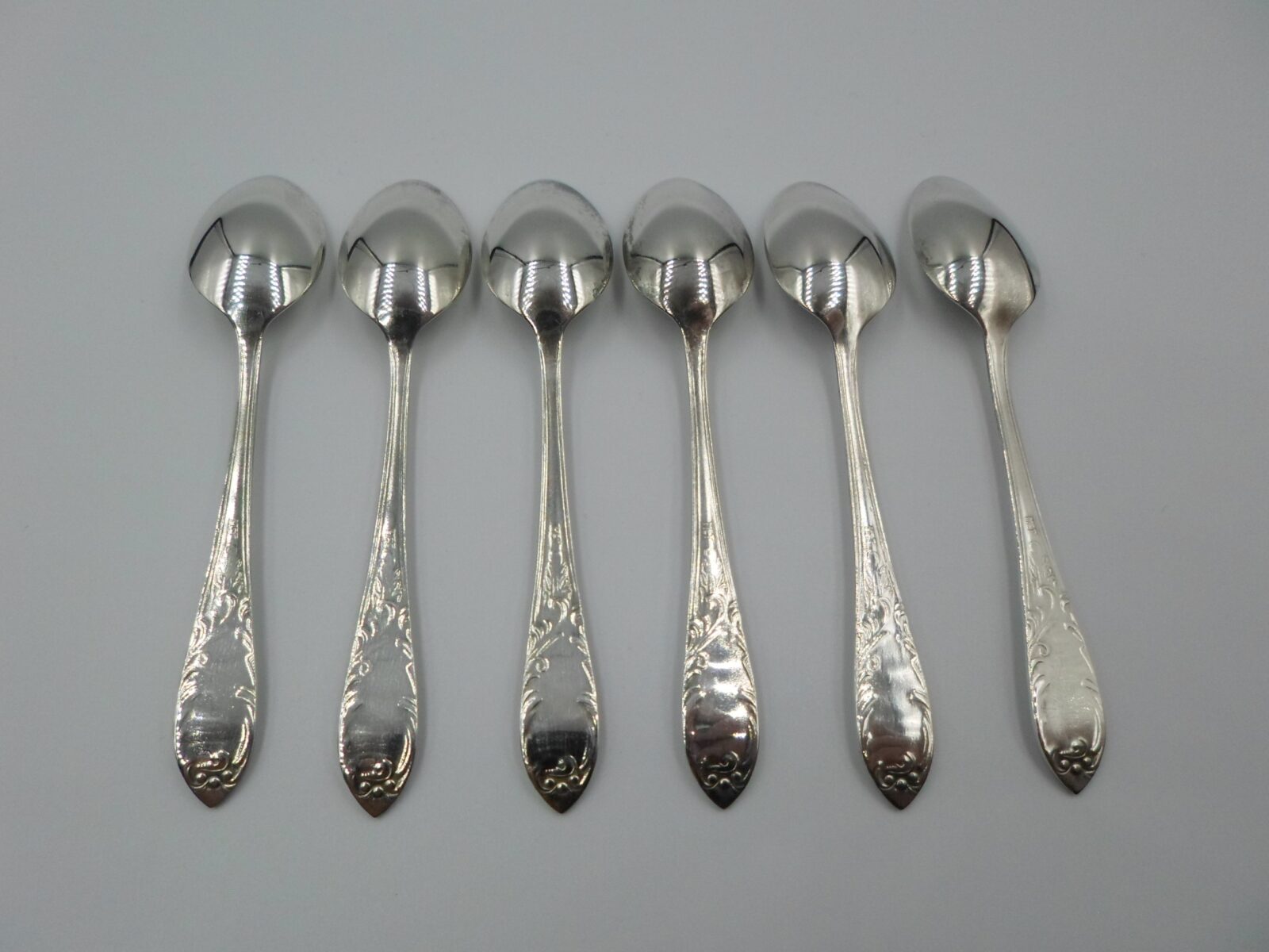 POSREBRZANE ŁYŻECZKI Z PRL-u KOMPLET 6 SZTUK - obrazek 3