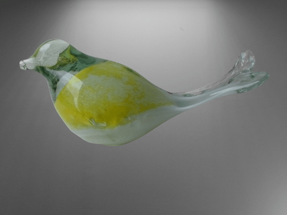 figurka ptaka ze szkła