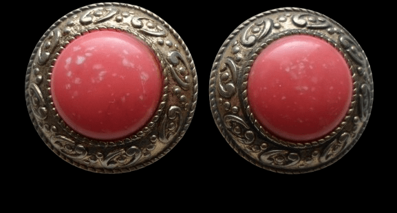 klipsy z koralowym oczkiem