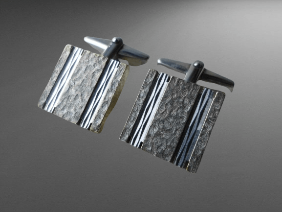 SREBRNE SPINKI DO MANKIETÓW RETRO - obrazek 2