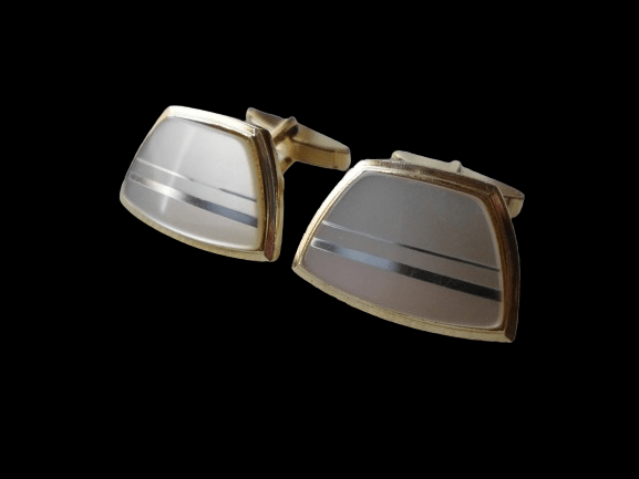 perłowo-złote spinki do mankietów