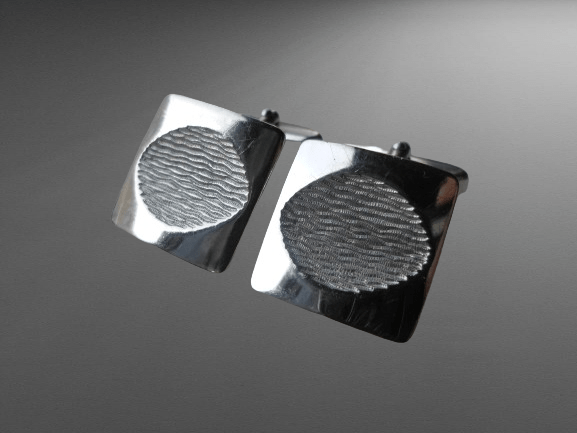 srebrne spinki do mankietów