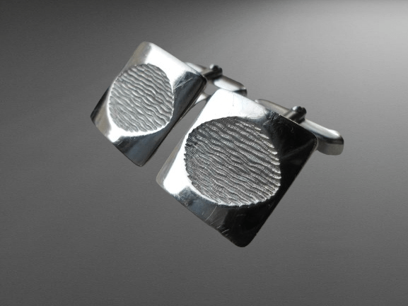 SPINKI DO MANKIETÓW LATA 60-te SREBRO - obrazek 2