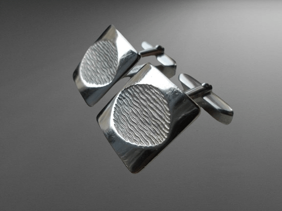 SPINKI DO MANKIETÓW LATA 60-te SREBRO - obrazek 3