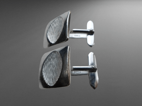 SPINKI DO MANKIETÓW LATA 60-te SREBRO - obrazek 4