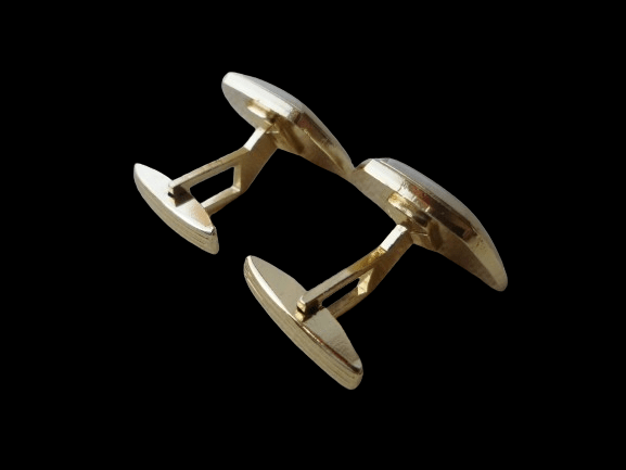 EKSKLUZYWNE PERŁOWO-ZŁOTE SPINKI DO MANKIETÓW Z EPOKI PRL - obrazek 8