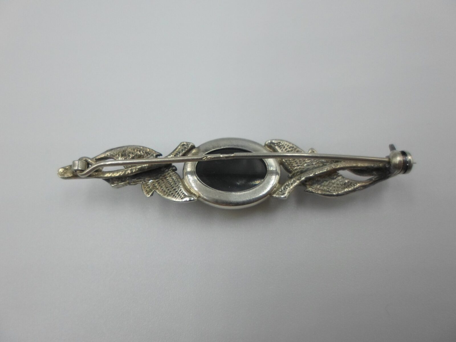 POLSKA BIŻUTERIA RETRO BROSZKA Z BURSZTYNEM SREBRO 925 - obrazek 3