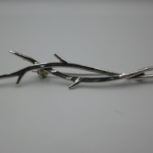 broszka, srebro, natura