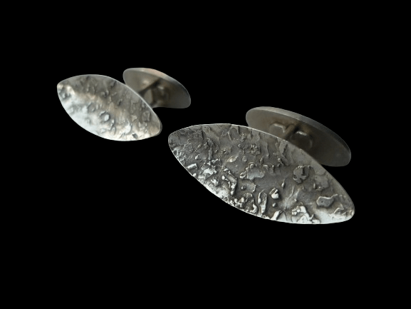 srebrne spinki do mankietów