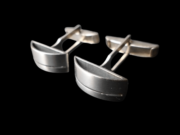 srebrne spinki do mankietów