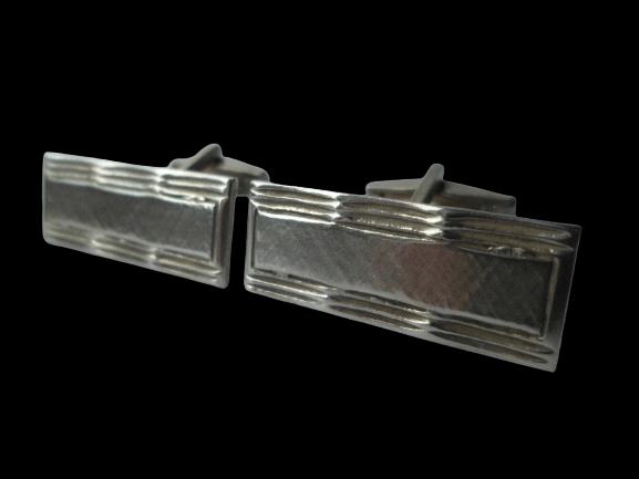 srebrne spinki mankietowe