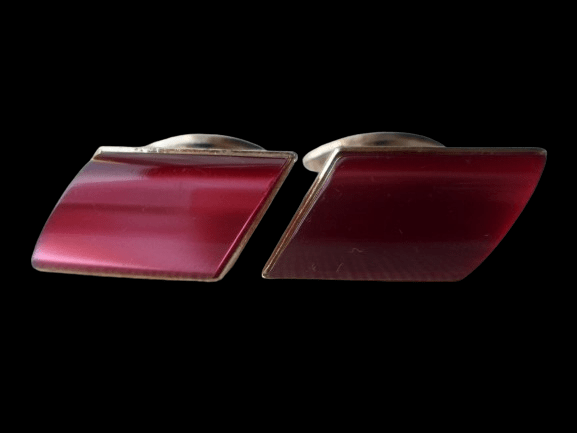 MALINOWO-PERŁOWE SPINKI DO MANKIETÓW Z PRL-u - obrazek 2