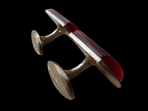 MALINOWO-PERŁOWE SPINKI DO MANKIETÓW Z PRL-u - obrazek 4