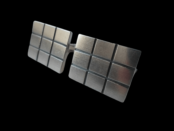 srebrne spinki do mankietów