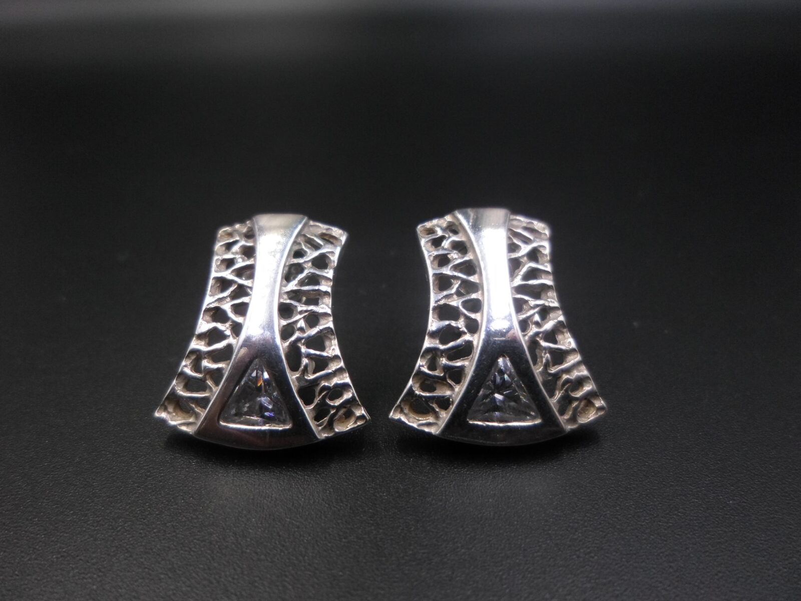 AŻUROWE KOLCZYKI Z CYRKONIĄ SREBRO 925 - obrazek 2