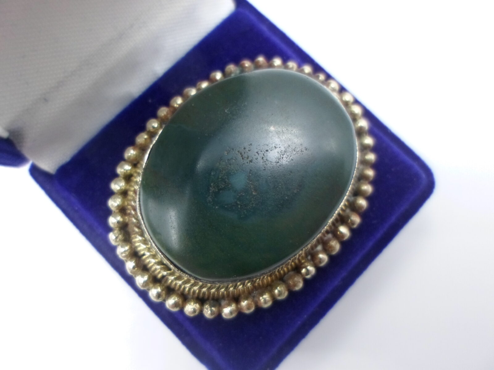 KULTOWA BROSZKA Z PRL- u Z ZIELONYM AGATEM - obrazek 2