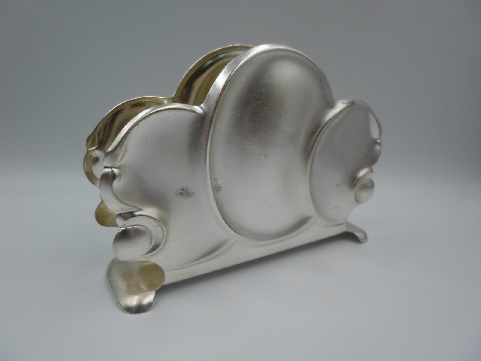 serwetnik art deco, posrebrzany serwetnik