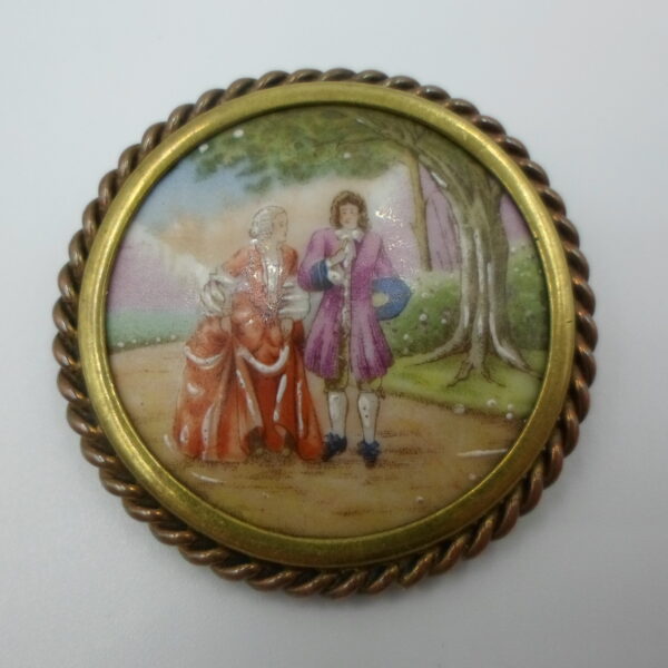 porcelanowa broszka ręcznie malowana