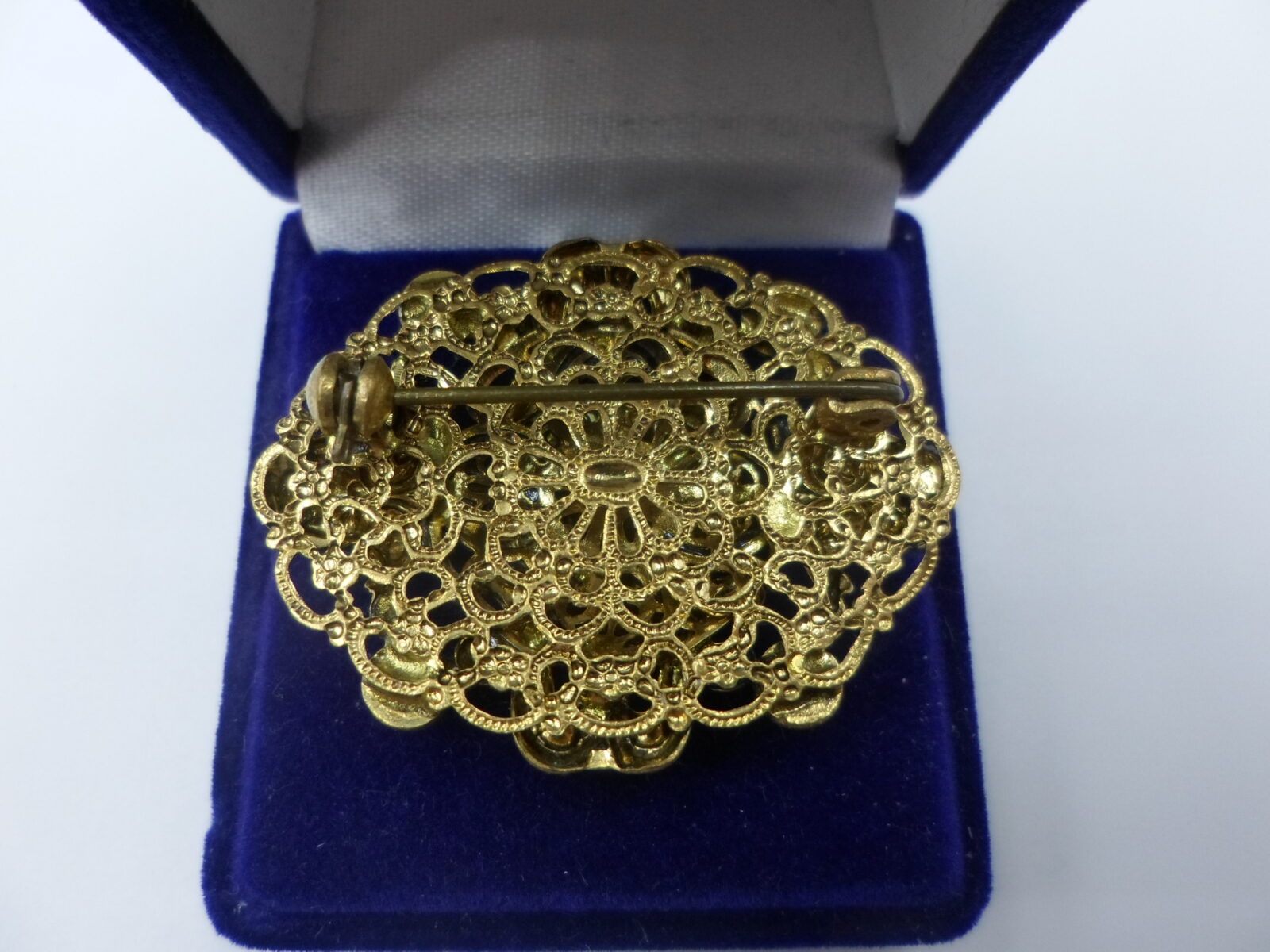 POZŁACANA BROSZKA RETRO Z KAMIENIAMI - LUKSUSOWY DODATEK - obrazek 3