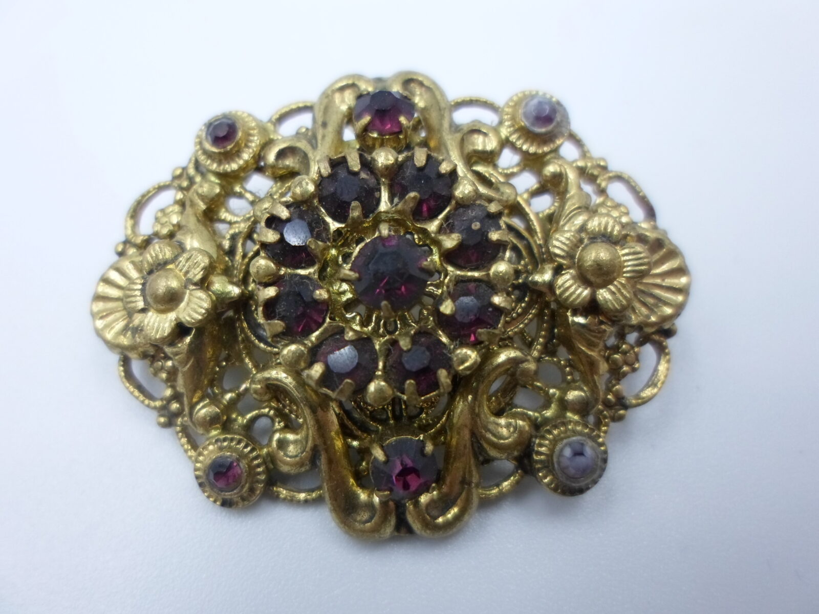 POZŁACANA BROSZKA RETRO Z KAMIENIAMI - LUKSUSOWY DODATEK - obrazek 4