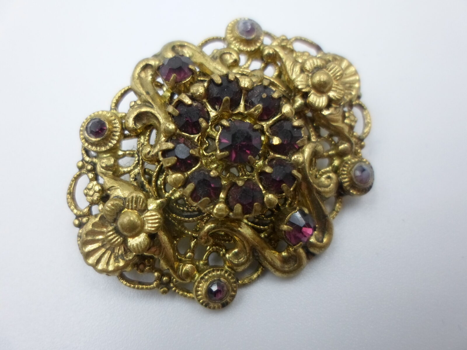 POZŁACANA BROSZKA RETRO Z KAMIENIAMI - LUKSUSOWY DODATEK - obrazek 5