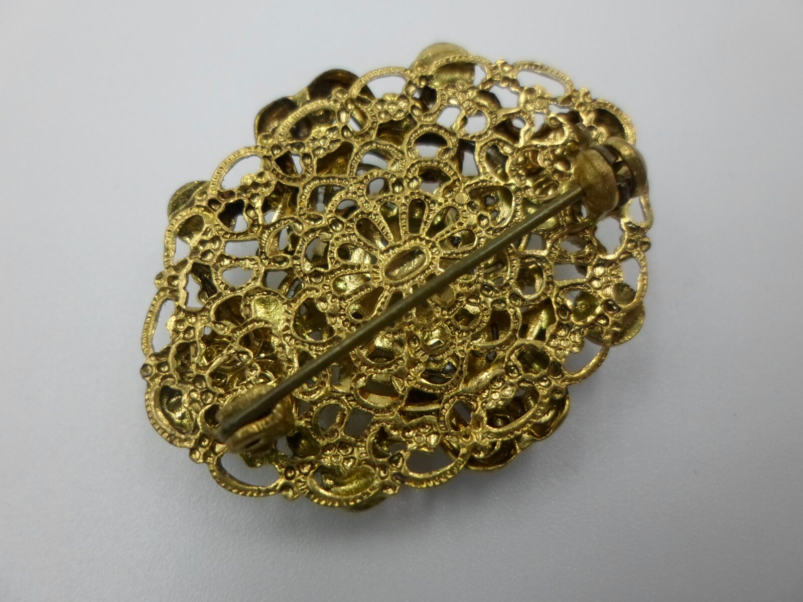 POZŁACANA BROSZKA RETRO Z KAMIENIAMI - LUKSUSOWY DODATEK - obrazek 7