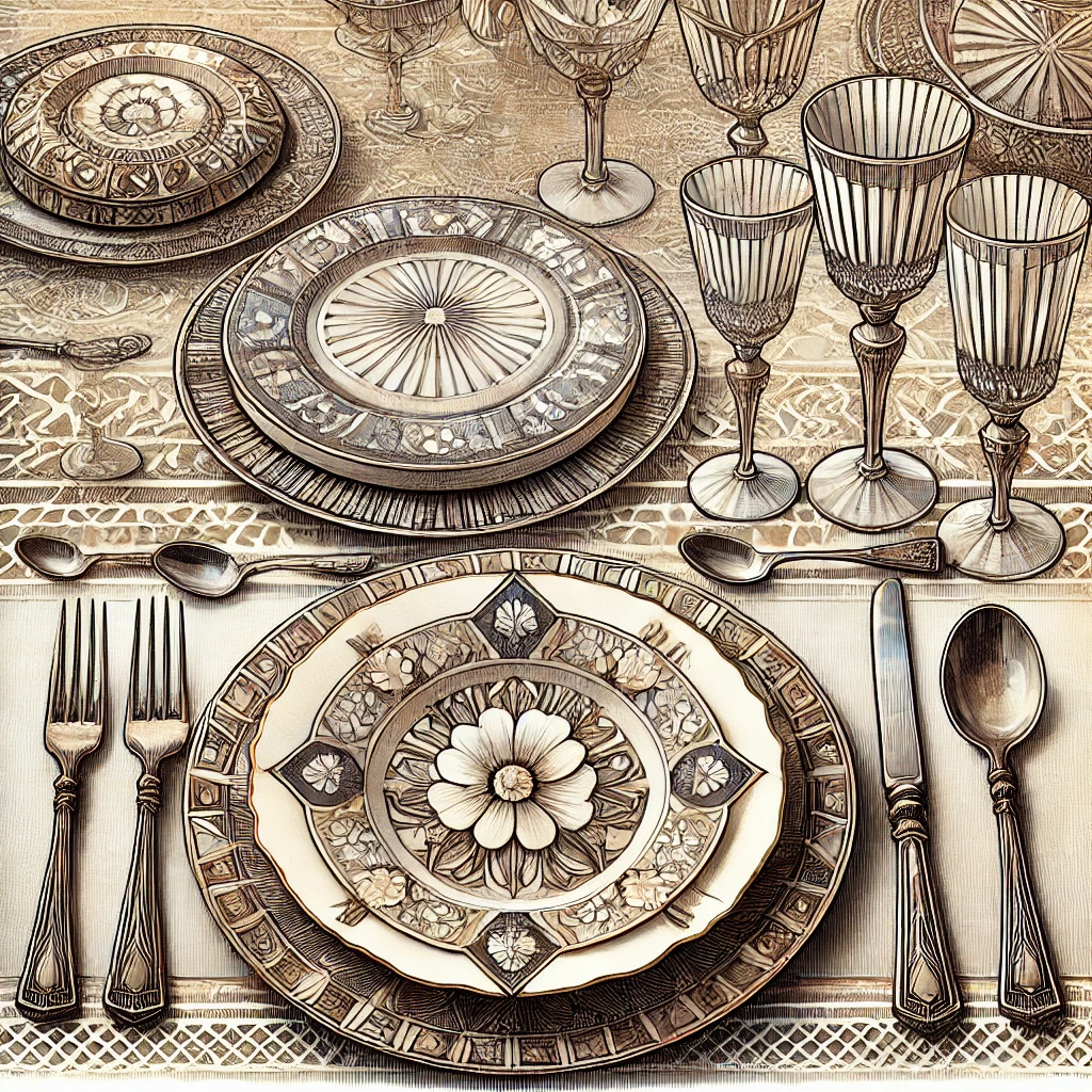 zastawy stołowe retro, galanteria stołowa retro