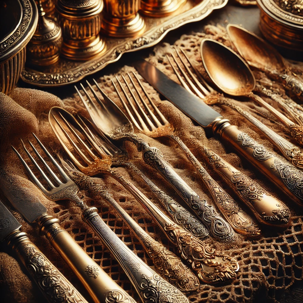 sztućce retro, galanteria stołowa retro, sztućce vintage