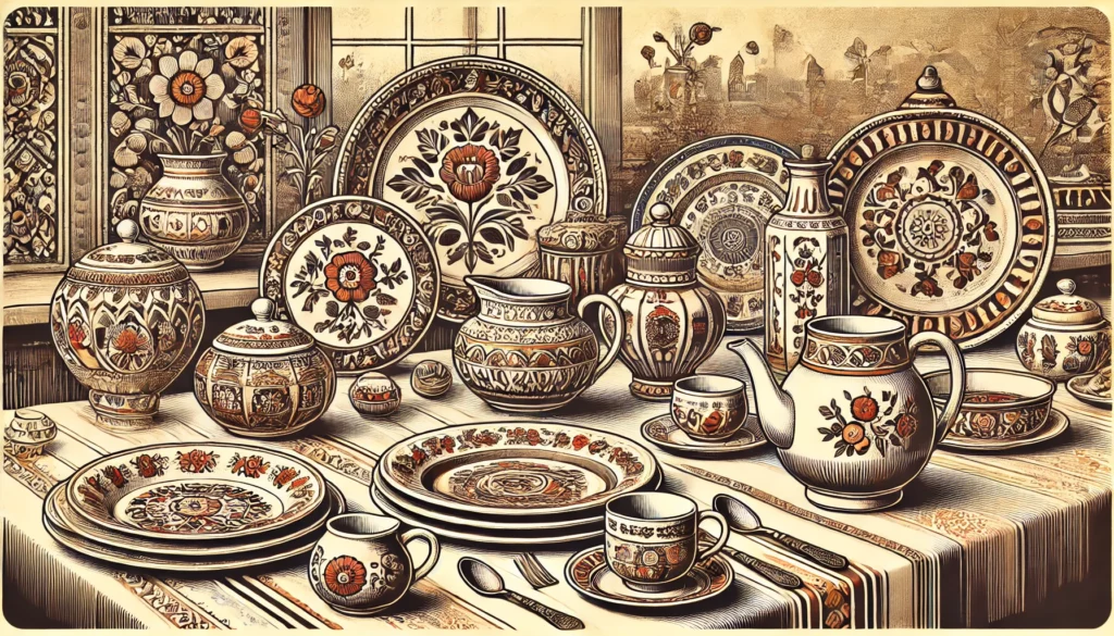 galanteria stołowa retro, ceramika retro